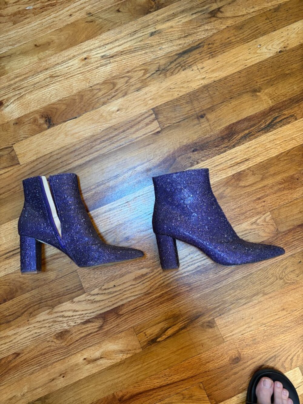 Betsey Johnson Cady Bootie Size 11 Purple Sparkle - Picture 3 of 4